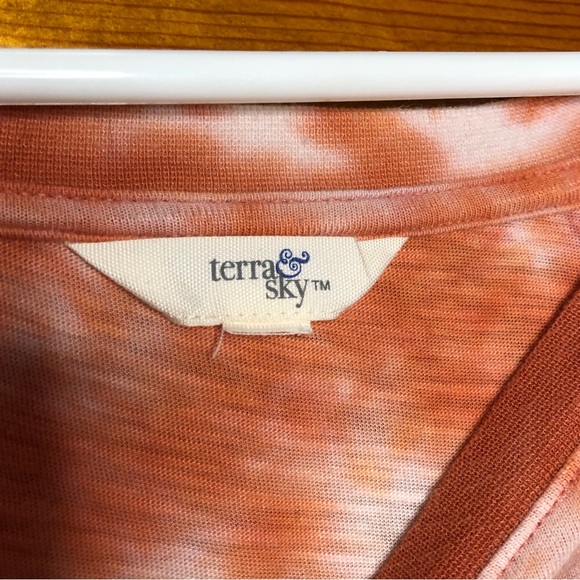 Women’s plus size 1X short sleeve orange tie dye drawstring waist hippie cowgirl - Picture 4 of 6